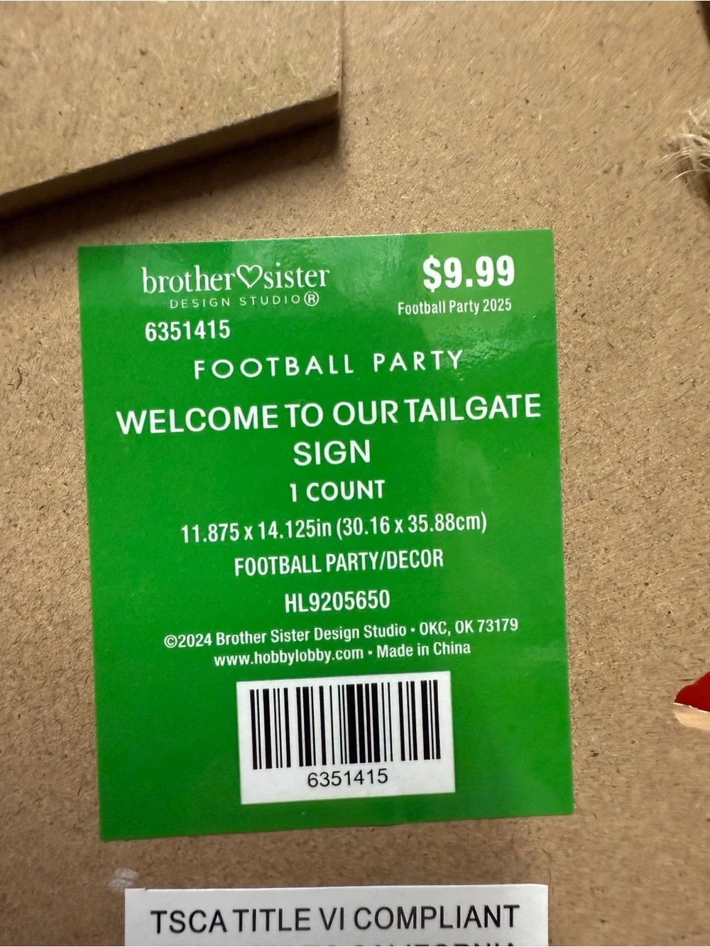 Hobby Lobby Green and Brown Game Day Football Door Hanger Set Welcome Tailgate